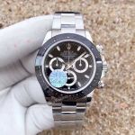  Swiss Grade 7750 Rolex Daytona Watch SS Black Dial 316L Band