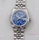 TWS Factory Replica Rolex Datejust 28mm Watch Blue Floral Dial Diamond Markers NH05 