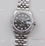 Super Clone TWS Factory Replica Rolex Datejust Gray Dial 28mm Watch Diamond Markers